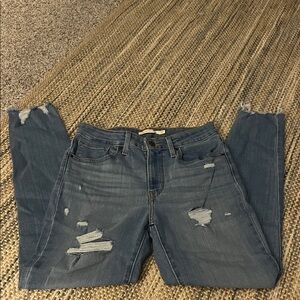 Levi's Ripped Indigo Skinny Jeans